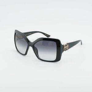 Gucci GG2015S 001 Sunglasses Black Square Frame, Grey Gradient Lenses